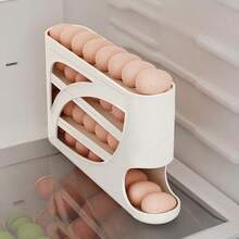 Caja de almacenamiento de huevos para refrigerador de múltiples capas y gran capacidad, bandeja giratoria deslizante para huevos, conservación de frescura - Multicolor - Ver 6