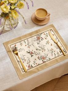 1pc Vintage Floral Print Linen Table Runner, Suitable For Holidays, Parties, Birthdays, Dinners, Kitchen & Dining Room Decor, Dresser/Cabinet Cover, All Season Home Decor - Multicolor - View 2