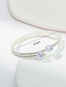 1pc Women's Fashion Minimalist Teardrop Zirconia Bracelet, Suitable For Daily Wear