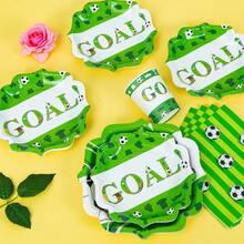 1 Set Of 25 Disposable Soccer Flower Shaped Plates, Napkins, Cups - One-Time Party Supplies Suitable For Birthday, Wedding, Theme Party, Family Picnic - Multicolor - View 4