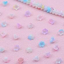 50颗彩色双色亚克力百合花珠，DIY首饰制作，工艺材料，友谊礼物，家居装饰，小饰品 - diy - 查看 7