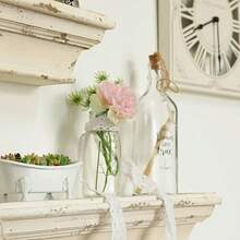 Vintage Wall Shelf, French Style Wall Mounted Floating Shelf, Home Decor White Wall Storage Rack - Distressed Color - View 5