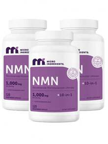 NMN--Nicotinamide Mononucleotide Ultimate|1,000mg Per Serving+10-In-1|Clean Ingredients Only|120vegetarian Capsulesdietary Supplement - 3 Bottles - View 6
