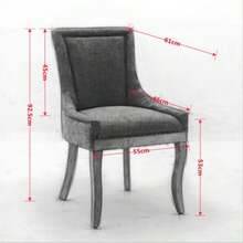 A&A Furniture,Ultra Side Dining Chair, Thickened Fabric Chairs With Neutrally Toned Solid Wood Legs, Bronze Nail Head, Set Of 2,Leopard Print,DE1807LP - Grey - View 2