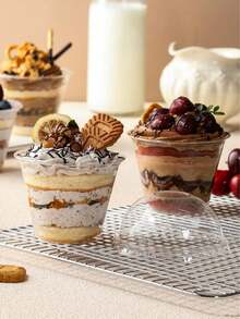 250ml/360ml/500ml, Disposable U-Shaped Cake Cups, Summer Transparent Plastic Dessert Cups, With Lids, Multi-Purpose, Can Be Used To Hold Yogurt, Pudding, Ice Cream, Fruit, And Is Also Suitable For Cakes, Mousses, Milkshakes, Yogurt, Ice Cream, Fruit, Cakes, And Is Suitable For All Kinds Of Parties And Back-To-School Catering. - Transparent - View 7