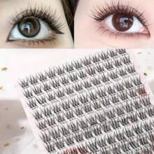 LIMEIKAI 120 Stück natürlich aussehende einzelne Büschel Wimpern, wischige gekreuzte Wimpern mit Fischschwanz-Design, weich und leicht, perfekt für tägliches oder Pendler-Make-up, mehrmals wiederverwendbar - C - Übersicht 6