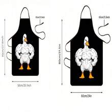 1PC Funny Animal And Cute Pet Pattern Printed Apron For Household Kitchen Cooking, Baking, And Barbecue, Suitable For Both Men And Women, Unique And Cool Cooking Accessory, Perfect For Cooking, Baking, And Backyard BBQ - Multicolor - View 2