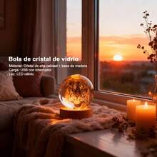 Luz nocturna de decoración de escritorio de 1 pieza, luz nocturna de bola de cristal brillante, Adecuado como regalo para madres, esposas, novias; también adecuado para la decoración del hogar y la oficina, regalos de cumpleaños y regalos de vacaciones. - transparente - Ver 4