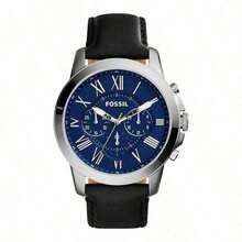 Fossil 1pc Men's Quartz Watch With Leather Strap, 3-Dial Display, Business Casual Style, Suitable For Daily Wear, Men's Gift - Blue - View 5