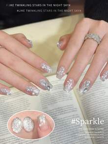 XEIJAYI 1瓶15毫升持久亮泽指甲油凝胶 - 高饱和度亮泽持久指甲油凝胶，适用于美甲沙龙、DIY以及女士礼品 - 銀色 - 查看 4