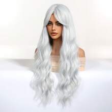 [Elegant White Curly Wig] 100% Density Elegant White Long Curly Wig For Women - Rose Net Cap, Versatile Fashion - White - View 5