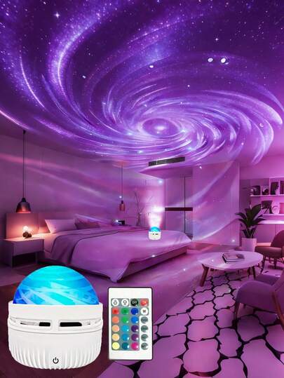 Đèn chiếu sao 1 chiếc với hiệu ứng cực quang và bầu trời sao xoay tròn, đèn LED chiếu trần 360° 16 màu, cấp nguồn USB, thích hợp cho phòng ngủ, phòng khách, tạo không gian thư giãn, đèn ngủ điều chỉnh độ sáng, món quà Giáng sinh và sinh nhật hoàn hảo, lựa chọn tốt nhất cho các cặp đôi.
