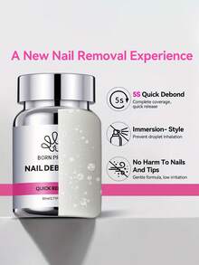 BORN BEAUTY 80毫升快速卸甲油，5秒内溶解指甲凝胶，快速卸除假指甲 - 80毫升 - 查看 4