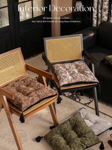 1PC Retro Snow Neil Thickened Seat Cushion, Square Living Room Chair Pad, Office Long Sitting Cushion, Four-Season Universal Luxury Seat Cushion Chair Cushion Gaming Chair Office Chair Car Seat Cushion Chair Pillow - Multicolor - View 12