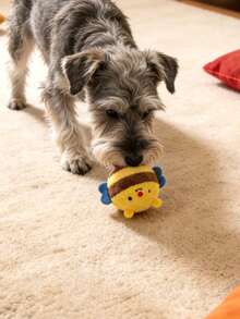 卡通刺猬吱吱叫咀嚼玩偶，宠物牙齿清洁按摩器，可自行玩耍的毛绒玩具，适用于猫狗 - 彩色 - 查看 4