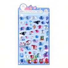 1 pieza Lindo sticker 3D en relieve con partículas, sticker 3D en relieve dulce DIY, sticker decorativo de papel de caramelo con diseño de animales - Multicolor - Ver 4
