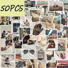 50pcs Vintage Torn Photo Stickers,Suitable For Decorating Tablet Cases, Water Cups, Tables, Waterproof Stickers - Multicolor - View 12