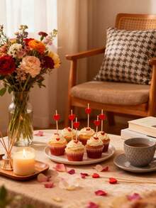 100支粉色心形竹制鸡尾酒签、蛋糕装饰签、水果签、沙拉签、开胃菜签，适用于婚礼、派对、情人节、生日、圣诞节礼物 - 彩色 - 查看 4