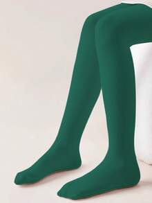 Girls' Tights, Dark Green, Green Leggings, Ballet Dance Tights, St. Patrick's Day Green Pants - Multicolor - View 10