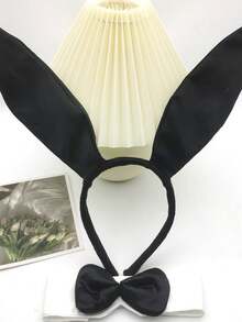 4件套复活节兔子服装套装，包括兔耳朵头箍、领结、袖套，派对舞会服装，女士头饰套装，适合节日、主题派对、化装舞会。 - 彩色 - 查看 11