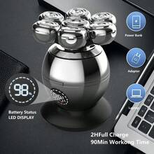 男士理容套装 干湿两用电动剃须刀 胡须修剪器 电动剃须刀 可充电光头剃须机 液晶显示屏 - 彩色 - 查看 1