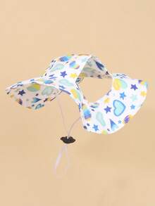 1pc Cute Polyester Wind-Resistant Sun Hat, Ear-Exposed Design, Anti-Shedding, Adjustable Sun Protection, Suitable For Small Pet Dogs To Wear Outdoors All Year Round - Pink - View 30