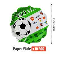1 Set Of 25 Disposable Soccer Flower Shaped Plates, Napkins, Cups - One-Time Party Supplies Suitable For Birthday, Wedding, Theme Party, Family Picnic - Multicolor - View 7