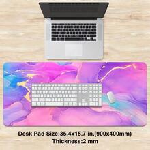 1 件装大理石纹鼠标垫 - 粉紫金箔、梦幻紫水晶和深海紫金图案，静音防滑/可卷起便携桌垫，适用于游戏、办公和桌面装饰 - 彩色 - 查看 17