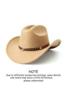 Unisex Felt Fedora Hat Decorated With A Star And Belt Buckle, Suitable For Parties, Western-Themed Events, Gatherings, Role-Playing, Graduation Ceremonies, Costume Balls, Festivals, Birthday Celebrations, Music Festivals, Hiking Trips, As Well As Daily Photo Shoots. - Style 1 - View 22