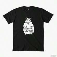 Camiseta Save a Cow para hombres y mujeres, 100% algodón, camisetas de manga corta 1112-5 - Negro - Ver 1