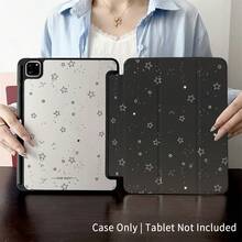 1个三折星空平板电脑保护套（双色） - 防震保护套，带可调节支架，简约星空美学设计，带笔槽，适用于 iPad 10.9/10.2/Air 第五代/Pro 11/第十代/9.7/Air 2/iPad（第七代）/iPad（第八代）/iPad Air 4/5/iPad Pro 11/iPad 第十代 10.9 英寸 2022 款智能保护套/iPad Air 13（M3 2025）/iPad Air 11（M3 2025）/iPad Air 11（A16 2025），具备自动睡眠/唤醒功能 - 彩色 - 查看 2