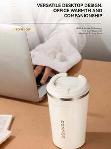 1个可重复使用的旅行咖啡杯，防漏，不锈钢真空保温杯，带盖，适用于冷热饮，防溢漏，可重复使用，是通勤、日常使用、旅行和送礼的理想之选，也是返校季水瓶的理想选择。 - 彩色 - 查看 3