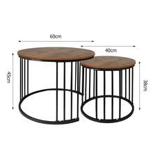 Tables gigognes - Bois brûlé + pieds noirs - Voir 6