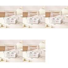 5pcs Transparent Flower Cake Boxes, Fits 4-Inch Cakes, Clear Gift Packaging Boxes, Bouquet Style Dessert Display Boxes, Suitable For Birthday, Wedding And Holiday - Multicolor - View 12