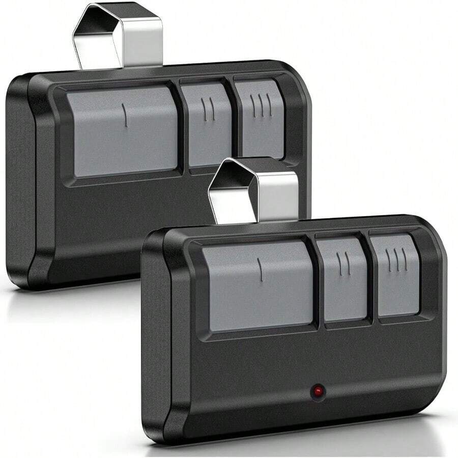 2PCS Control de Portón Eléctrico Abridor de Puerta de Garaie Control Remotc, Compatible ,100M Distancia de Controll. - por defecto - Ver 1