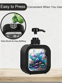 Bình đựng đồ dùng phòng tắm sáng tạo với hình ảnh cây thủy sinh và cá nhiều màu sắc ngộ nghĩnh, thích hợp cho phòng tắm, nhà bếp và bồn rửa, tuyệt vời để đựng xà phòng rửa tay, sữa tắm, kem dưỡng da và các phụ kiện phòng tắm khác. - Nhiều màu - Xem 7