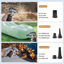 SULVGO Secador de pelo eléctrico tipo copo de nieve montado en el automóvil de 2000mAh con carga USB-C, soplador de limpieza portátil de 130,000RPM, secador turbo con 5 salidas de aire, ventilador de enfriamiento personal potente - Multicolor - Ver 5