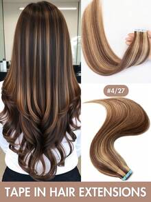 Tape In Hair Extensions Human Hair Extensions High-Quality Real Human Hair 12-22 Inch Natural Straight Blonde Hair Invisible Seamless Easy To Wear Tape In Hair Extensions Volume Boost For Daily & Party Hairstyles - Multicolor - View 31