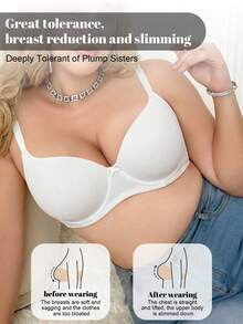 Sujetador con aros MIMILEMON para mujer de talla grande, blanco, con soporte y comodidad, que levanta - Blanco - Ver 3