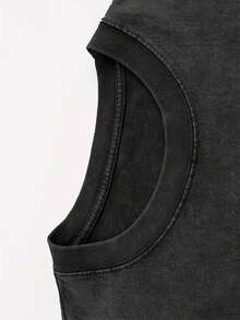 Jujutsu Toji Fushiguro Vintage Washed Oversized T-Shirt, Black Monochrome Graphic Tee With Kanji "Tomodachi", Japanese Manga Loose Fit Short Sleeve, Anime Shirt,Mens Clothes, Mens T Shirts, Y2k Clothes - 黑色 - 查看 2