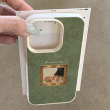 Antique White Hook Hand Oil Painting Phone Case, Suitable For IPhone 11, 12, 13, 14, 15, 16, 17 Pro Max, 15 Pro, 14 Plus, 11 Pro XR XS Max, Silvery High Transparency Feather Curtain Protective Cover, Perfect Gift For Various Holidays Or Birthdays,Suitable For IPhone17 Air - 白色 - 查看 5