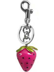 Fruit Bag Charm Key Chain Accessory Purse Charm Gifts For Women - 草莓/銀 - 查看 6