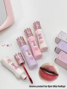 Gege Bear 1pc Soft Matte Velvet Long-Lasting Non-Fading Cute Bear Velvet Matte Lip Cream, Natural Color, Versatile Nude Lip Gloss Cosmetic - Nhiều màu - Xem 5