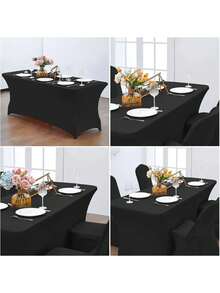 BUCICE 6FT Stretch Bedspread Table Cover Reusable Eyelash Stretch Sheet Sets For Spa Salon Bedspreads Beauty Bedspreads Massage Bedspreads Also For Conference Wedding Banquet Rectangular Table Cover Sets Stretch Tablecloths - Multicolor - View 8