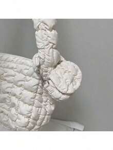 迷你褶皱云朵包 时尚百搭零钱包 耳机包 秋冬挂件小包 - 白色 - 查看 1