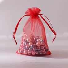 Vacuumable Pearl Yarn Drawstring Candy Bag, Jewelry And Cosmetics Packaging, Gift Mesh Drawstring Bag - Multicolor - View 21
