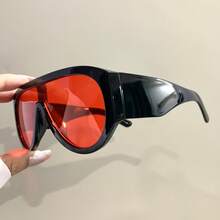 2D Flat, 2D Flat Punk Glasses - Oversized Flat Top Frame With Metal Hinge Design, Bold Punk Style Unisex Non-Prescription Decorative Glasses, Fashion Accessories For Party, Daily Wear And Shooting, Unique Design, Durable Hinge, Personality Statement Piece, Neutral Style, 2D Flat - 綠色豹 - 查看 7