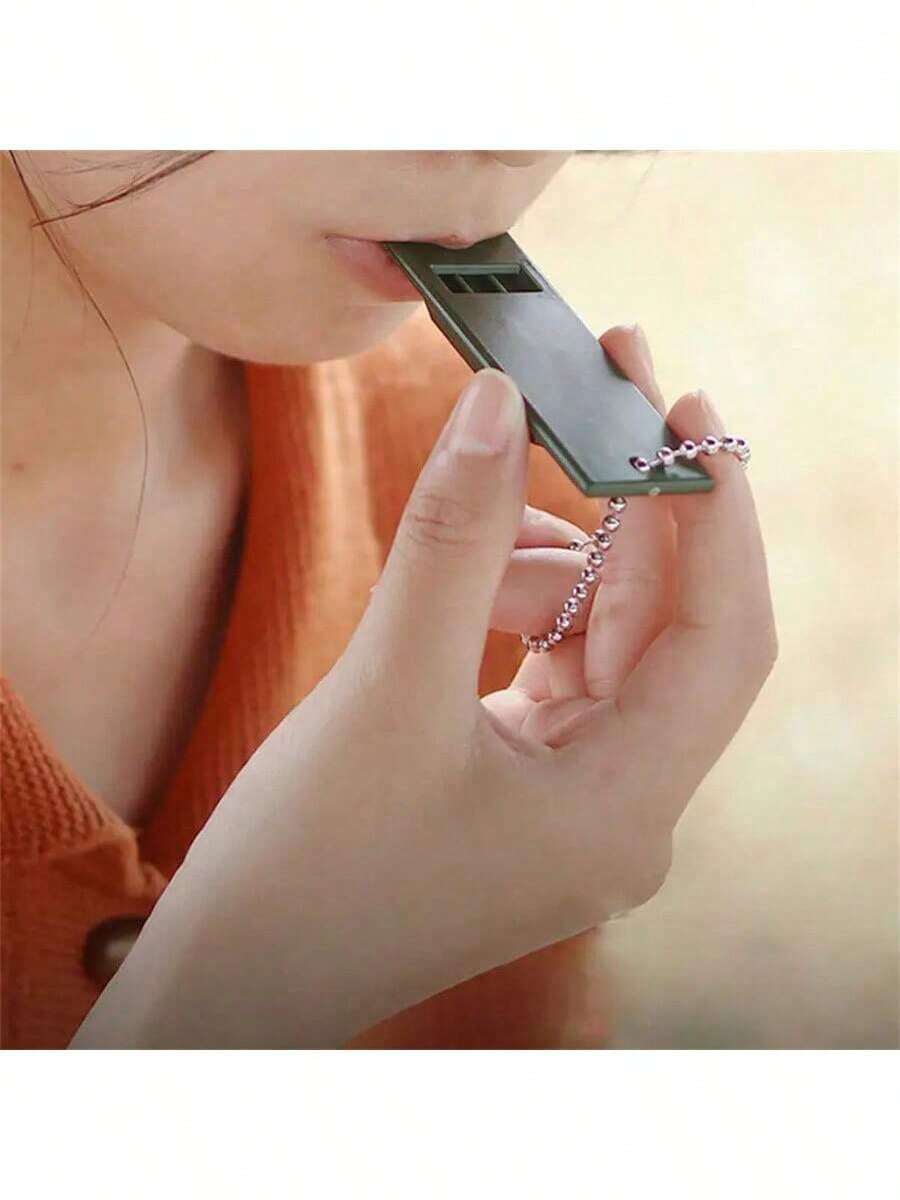 2个高品质聚乙烯三频户外求生哨，适用于紧急救援、高频遇险信号、地震救援和急救 - 耐用、防水、小巧设计