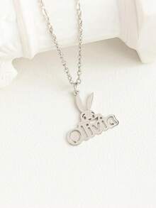 定制樱花项链 樱花图案个性化文字项链 男女通用 日文汉字项链 不锈钢饰品 - 彩色 - 查看 6