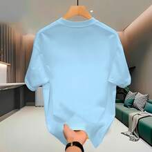Skull Skeleton Streetwear T-Shirt, 100% Cotton, Men's And Women's Unisex Premium Shirt - 淺藍色 - 查看 2